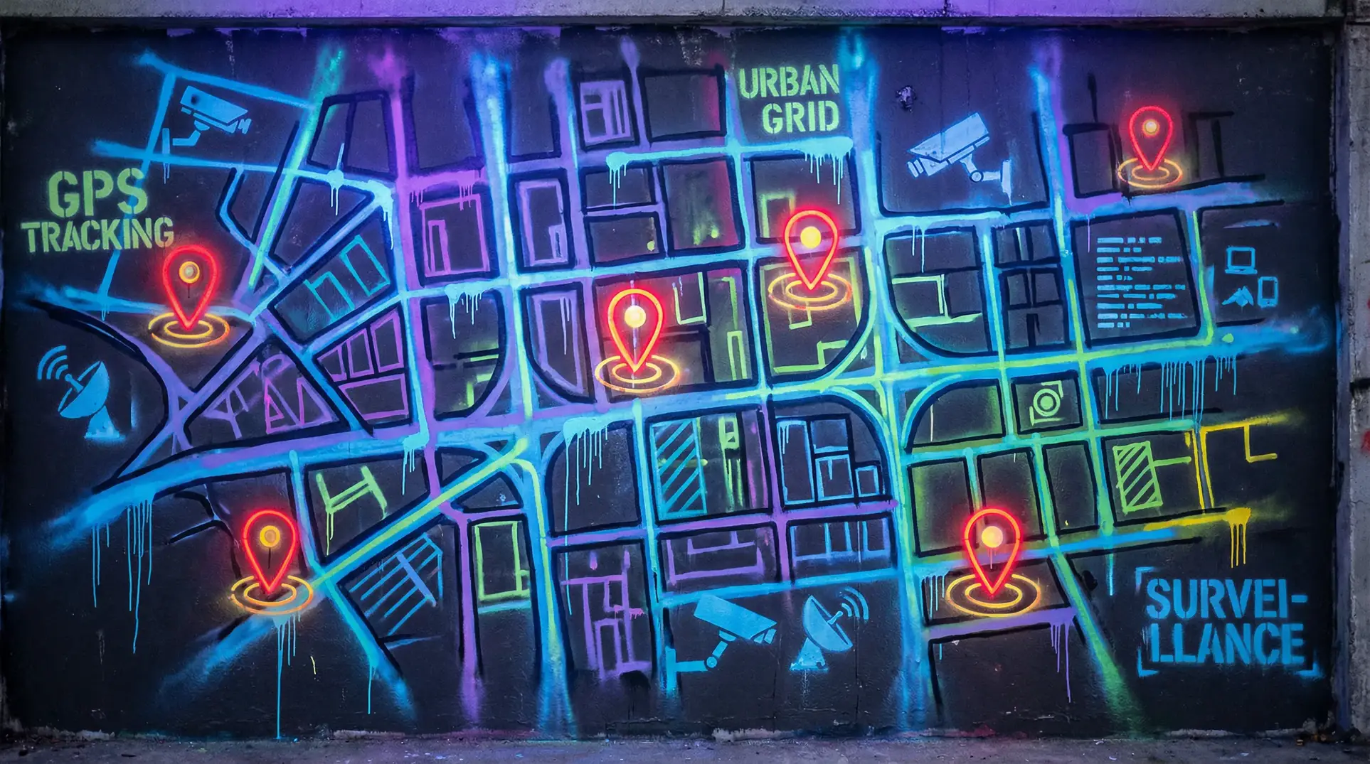 ady映画 狗仔追踪地图 - 城市涂鸦风格